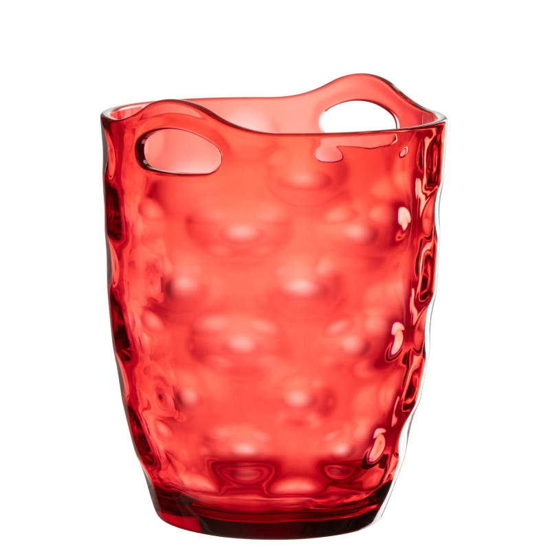 Seau a glace en plastique rouge 18.1x18.1x23cm de J-Line by Jolipa - Déco intérieur dans Portes bouteilles - Couverts - Vaiss...