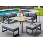 Salon D'Angle Royan Graphite/Grey de Proloisirs - Océo - table et fauteuil et mobilier de jardin dans 🛋️ Salon de jardin
