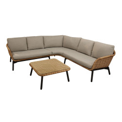 Salon D'Angle Tornado Resine de Proloisirs - Océo - table et fauteuil et mobilier de jardin dans 🛋️ Salon de jardin