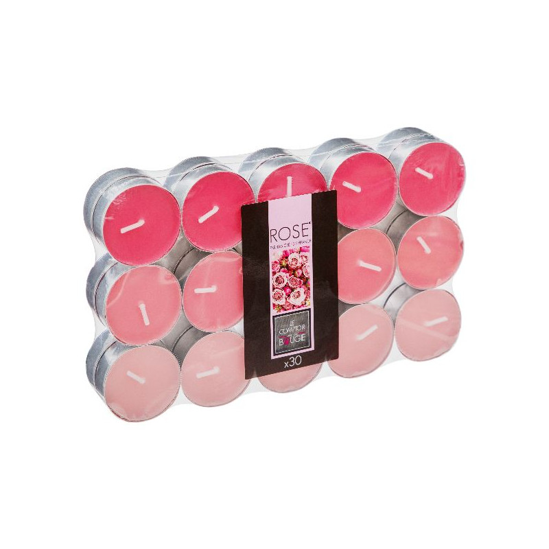 Bougie chauffe plat parfumé x30 nina rose de J-Line by Jolipa - Déco intérieur dans 🕯️ Bougies et encens
