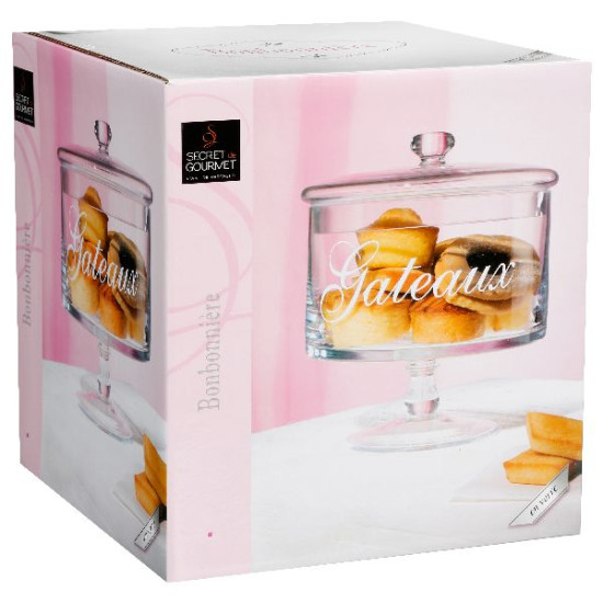 Bonbonniere a gateaux verre 1.8l de J-Line by Jolipa - Déco intérieur dans Portes bouteilles - Couverts - Vaisselles