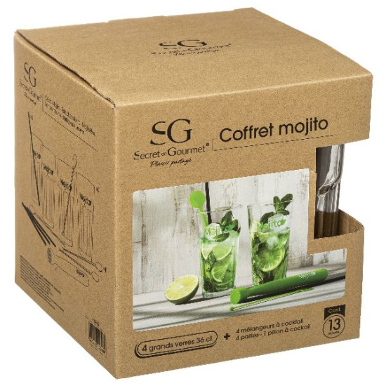 Coffret mojito 13p de J-Line by Jolipa - Déco intérieur dans Portes bouteilles - Couverts - Vaisselles