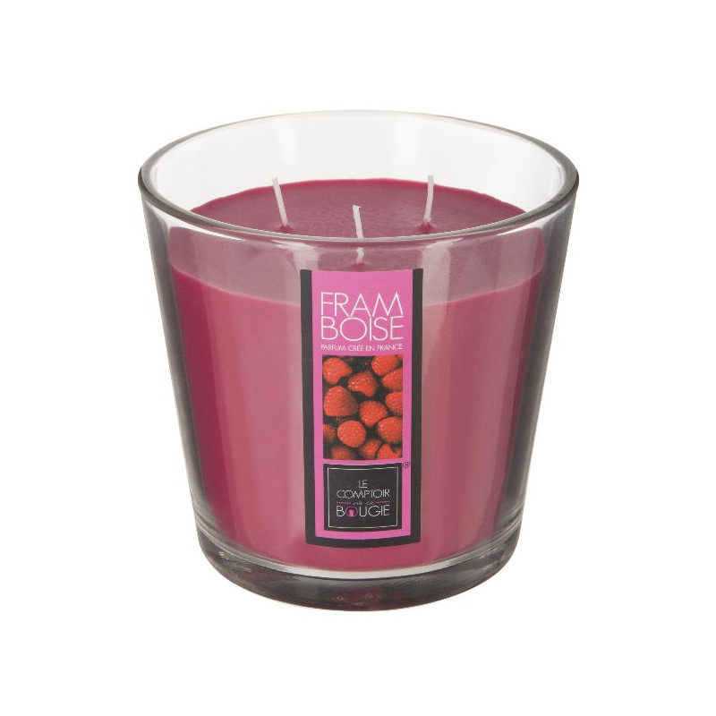 Bougie parfumé verre nina framboise 500g de J-Line by Jolipa - Déco intérieur dans Bougie parfumée