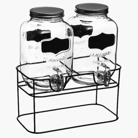Distributeur boisson+support x2 4l de J-Line by Jolipa - Déco intérieur dans Portes bouteilles - Couverts - Vaisselles