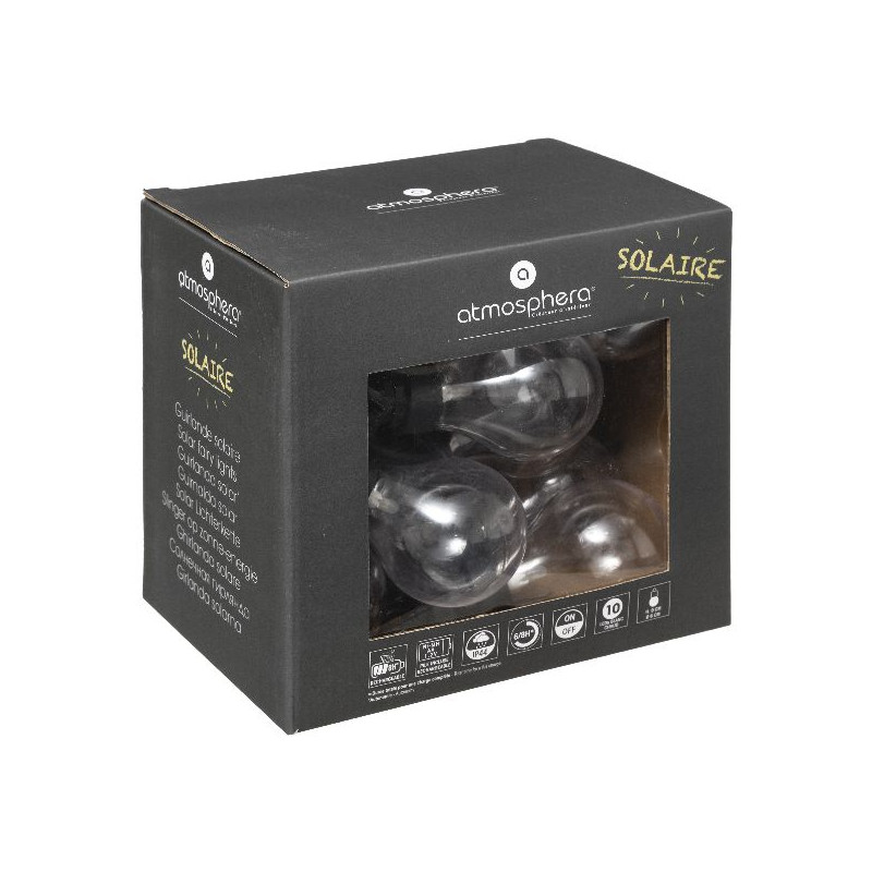 Guirlande led solaire 10ampoule l500 de J-Line by Jolipa - Déco intérieur dans Eclairage Solaire de jardin