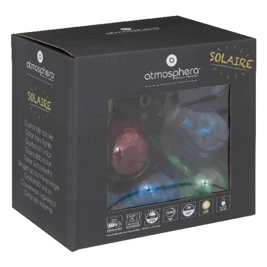 Guirlande led solaire 10ampoule coul de J-Line by Jolipa - Déco intérieur dans Eclairage Solaire de jardin