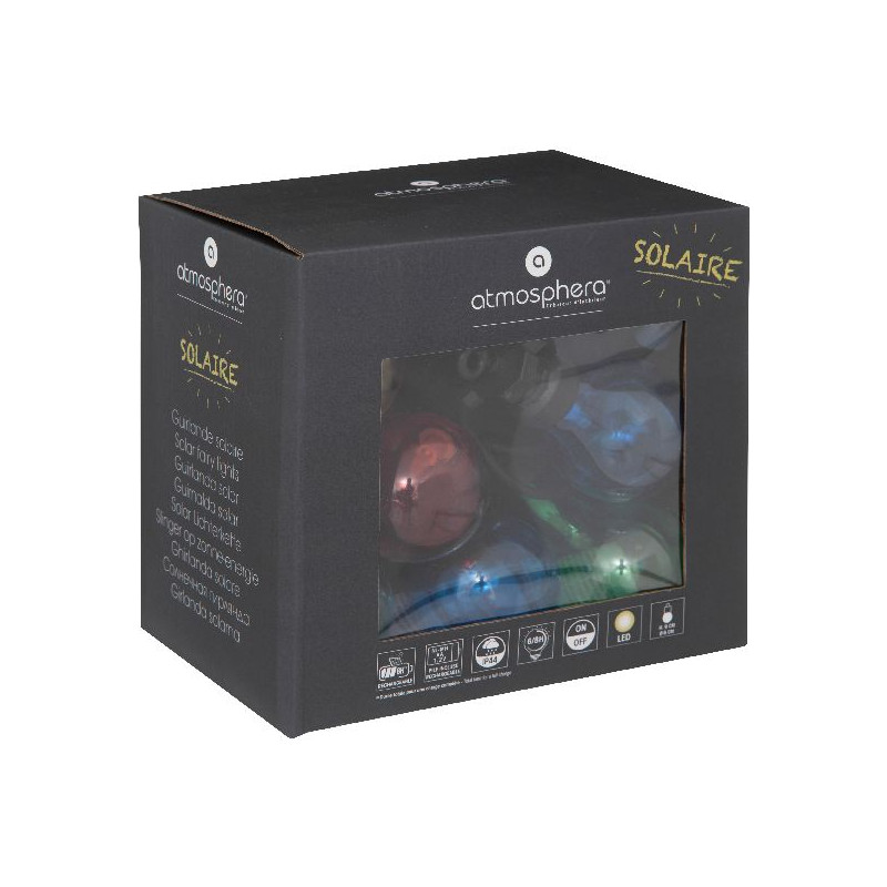 Guirlande led solaire 10ampoule coul de J-Line by Jolipa - Déco intérieur dans Eclairage Solaire de jardin