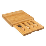 Set fromage bambou 5p 30x30 de J-Line by Jolipa - Déco intérieur dans Portes bouteilles - Couverts - Vaisselles