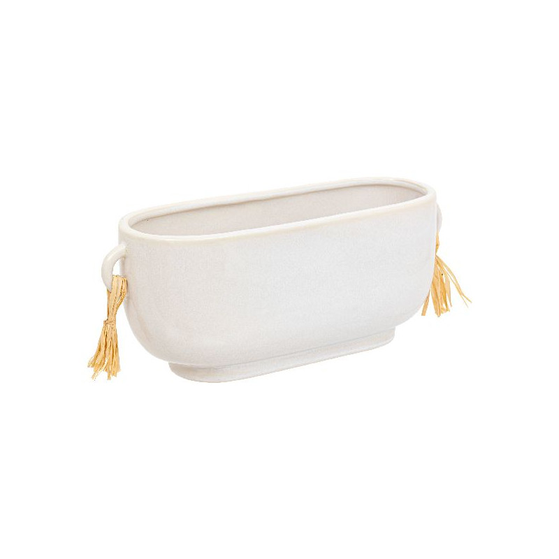 Jardiniere ceramique reac pompon sol l30 de J-Line by Jolipa - Déco intérieur dans Jardinieres