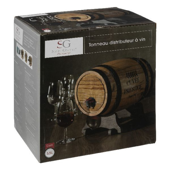 Distributeur vin tonneau 5.5l de J-Line by Jolipa - Déco intérieur dans Portes bouteilles - Couverts - Vaisselles