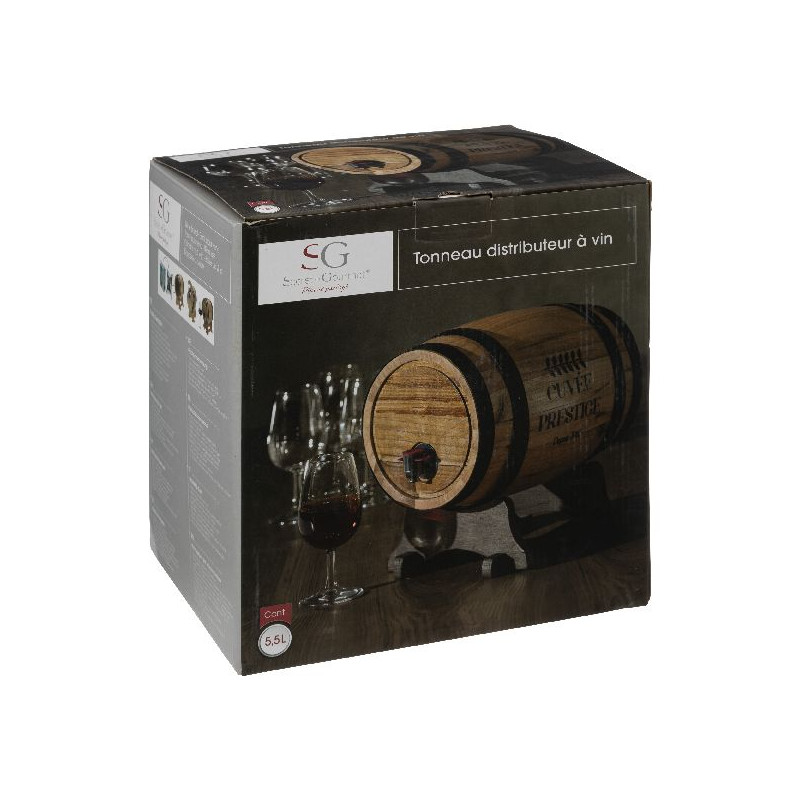 Distributeur vin tonneau 5.5l de J-Line by Jolipa - Déco intérieur dans Portes bouteilles - Couverts - Vaisselles