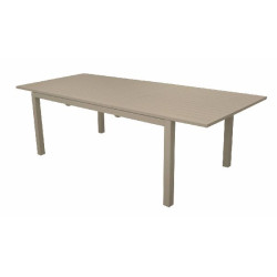 Table genes 160/240x100 alu/lattes creme de Proloisirs - Océo - table et fauteuil et mobilier de jardin dans Table de jardin