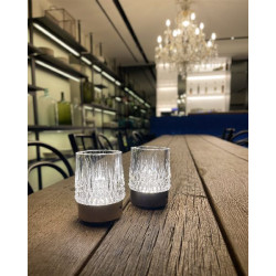 Lampe de table crystal base grise d7.5 h11cm de Jardinerie Bordeaux Libourne Gironde dans Eclairages - Luminaires - Lampes