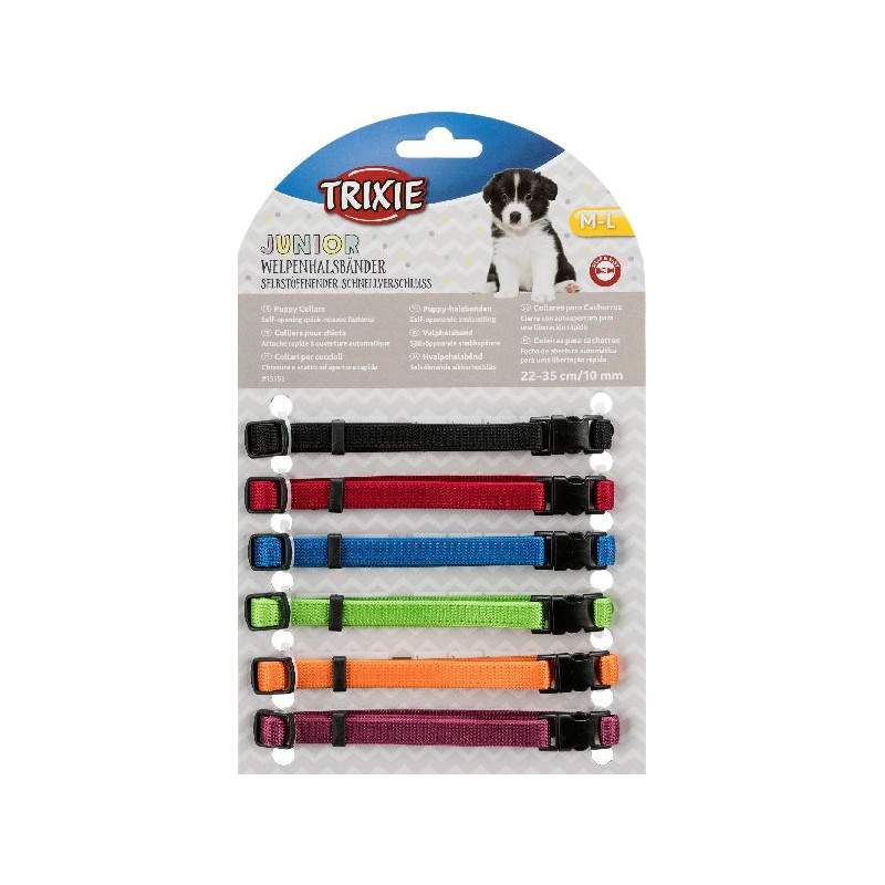 /Collier chiot m-l 22-35 cm/10 mm couleur variée de Trixie - Produit pour animaux dans Colliers pour chien