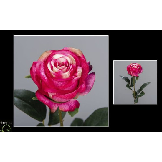 Tige rose ouverte 64cm fuchsia de Fleur artificielle dans Fleur artificielle