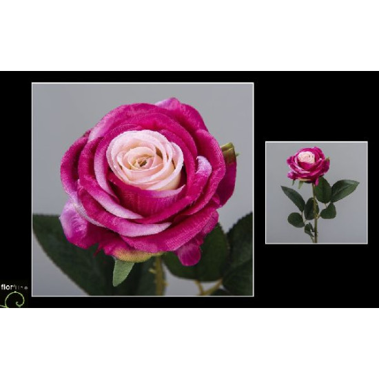 Tige rose ouverte 64cm lie de vin/rose de Fleur artificielle dans Fleur artificielle