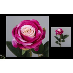 Tige rose ouverte 64cm lie de vin/rose de Fleur artificielle dans Fleur artificielle