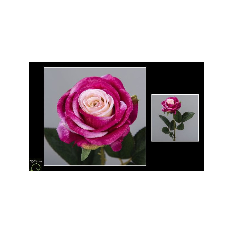 Tige rose ouverte 64cm lie de vin/rose de Fleur artificielle dans Fleur artificielle