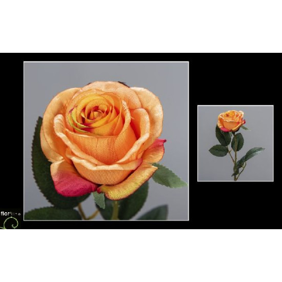 Tige rose ouverte 64cm orange de Fleur artificielle dans Fleur artificielle