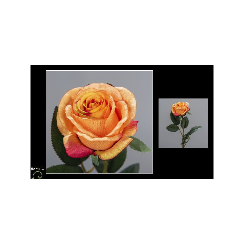 Tige rose ouverte 64cm orange de Fleur artificielle dans Fleur artificielle