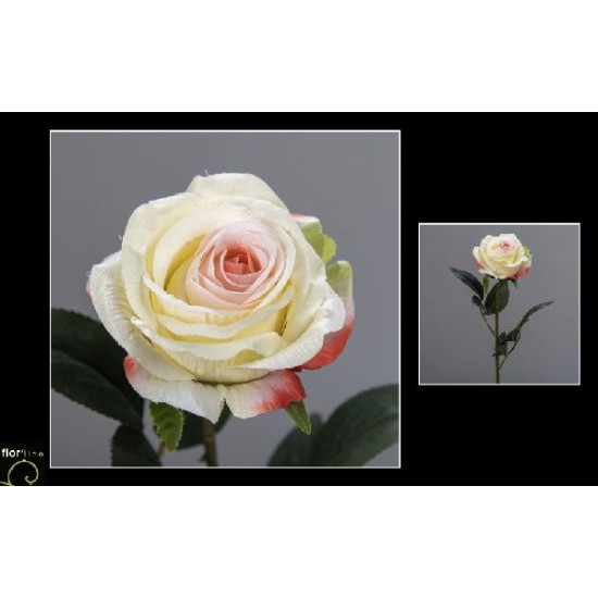 Tige rose ouverte 64cm saumon de Fleur artificielle dans Fleur artificielle
