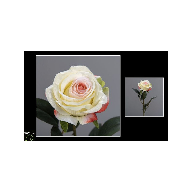 Tige rose ouverte 64cm saumon de Fleur artificielle dans Fleur artificielle