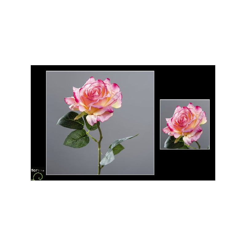 Tige rose ouverte 52cm fuschia rose de Fleur artificielle dans Fleur artificielle