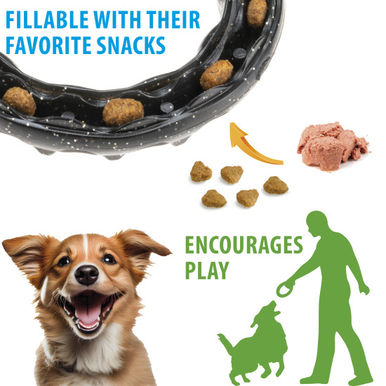 Smile l noir anneau jouet chien de Ferplast - cage pour oiseaux et rongeurs dans Jouets pour chiens