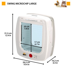 Swing microchip large blanche - chatiere electro de Ferplast - cage pour oiseaux et rongeurs dans Chatieres pour portes