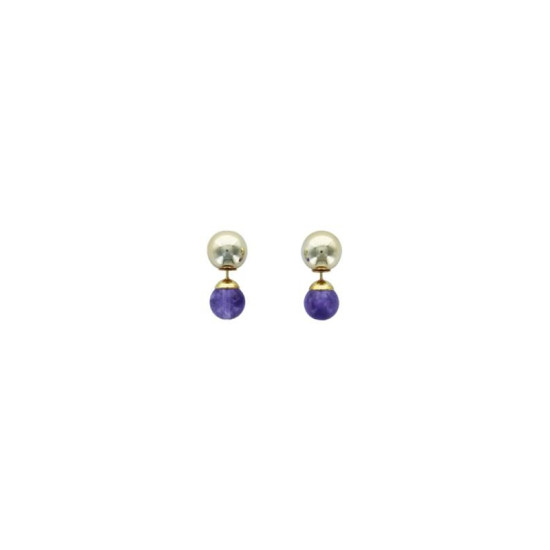 Boucles d'oreilles améthyste boules de Herboristerie et Esotérisme à Libourne dans 💎 Bijoux et accessoires ésotériques