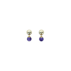 Boucles d'oreilles améthyste boules de Herboristerie et Esotérisme à Libourne dans 💎 Bijoux et accessoires ésotériques