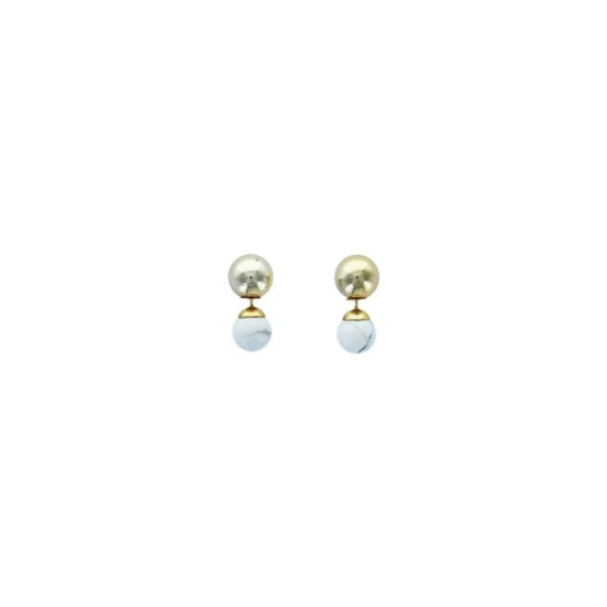 Boucles d'oreilles howlite blanche boules de Herboristerie et Esotérisme à Libourne dans 💎 Bijoux et accessoires ésotériques