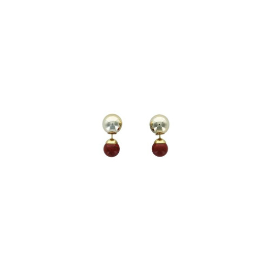 Boucles d'oreilles jaspe rouge boules de Herboristerie et Esotérisme à Libourne dans 💎 Bijoux et accessoires ésotériques