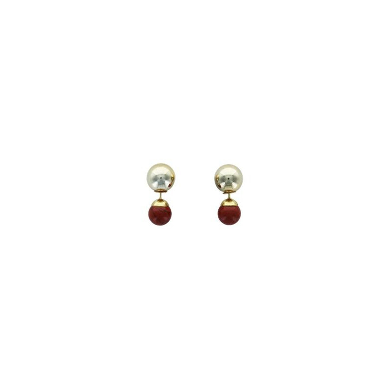 Boucles d'oreilles jaspe rouge boules de Herboristerie et Esotérisme à Libourne dans 💎 Bijoux et accessoires ésotériques