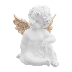 Ange enfant en resine couleur blanche h11 noel de Déco de Noël - Jardinerie Bordeaux et Libourne dans 🎅Figurine de Noël