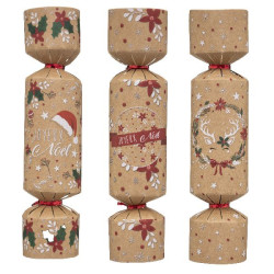 Crackers kraft imp couleur x6 decoration noel de Déco de Noël - Jardinerie Bordeaux et Libourne dans Déco de Noël Divers