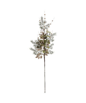 Branche feuille verte bille dore 75cm deco noel de Déco de Noël - Jardinerie Bordeaux et Libourne dans 🎄Décoration de Noël