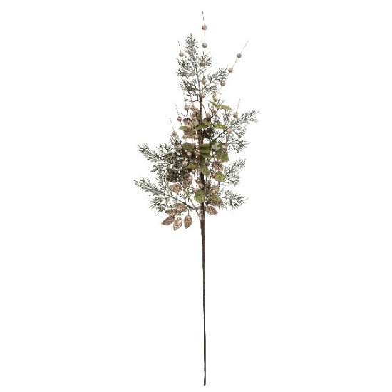 Branche feuille verte bille dore 75cm deco noel de Déco de Noël - Jardinerie Bordeaux et Libourne dans 🎄Décoration de Noël