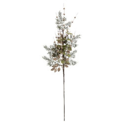 Branche feuille verte bille dore 75cm deco noel de Déco de Noël - Jardinerie Bordeaux et Libourne dans 🎄Décoration de Noël