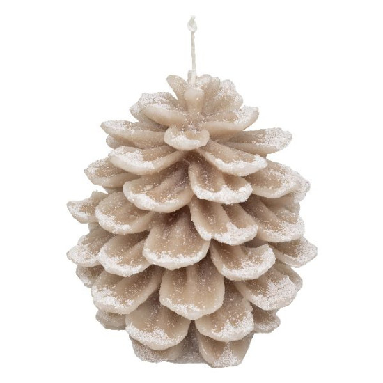 Bougie pomme pin neige 15.5cm decoration noel de Déco de Noël - Jardinerie Bordeaux et Libourne dans Bougie de Noël et access...