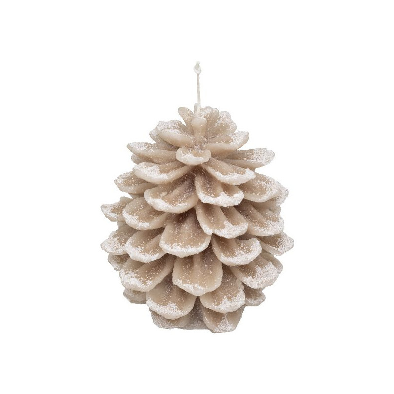 Bougie pomme pin neige 15.5cm decoration noel de Déco de Noël - Jardinerie Bordeaux et Libourne dans Bougie de Noël et access...
