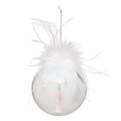 Boule en verre plume lignes d9cm deco noel de Déco de Noël - Jardinerie Bordeaux et Libourne dans Boule pour sapin de Noël