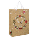 Sac cadeau fdr kraft gm decoration noel de Déco de Noël - Jardinerie Bordeaux et Libourne dans Emballages pour Noël