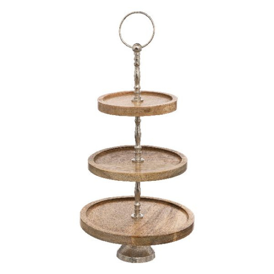 Serviteur bois 3 plat h62 decoration noel de Déco de Noël - Jardinerie Bordeaux et Libourne dans 🍽️Décoration de table de Noël