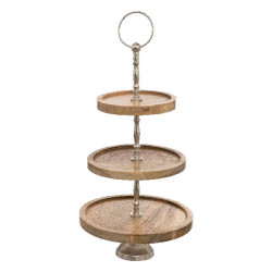Serviteur bois 3 plat h62 decoration noel de Déco de Noël - Jardinerie Bordeaux et Libourne dans 🍽️Décoration de table de Noël