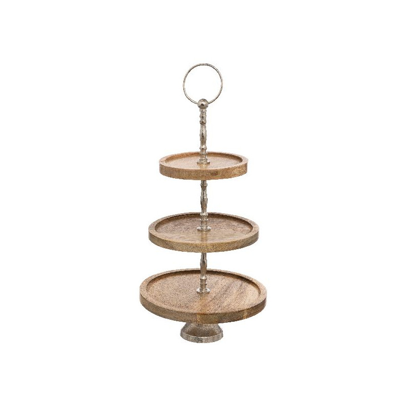 Serviteur bois 3 plat h62 decoration noel de Déco de Noël - Jardinerie Bordeaux et Libourne dans 🍽️Décoration de table de Noël