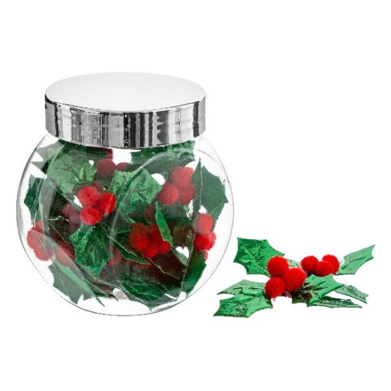 Bocal de feuilles de houx x30 decoration noel de Déco de Noël - Jardinerie Bordeaux et Libourne dans 🍽️Décoration de table de...