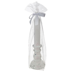 Bougie avec chandelier blanc paillete 20cm noel de Déco de Noël - Jardinerie Bordeaux et Libourne dans Bougie de Noël et acce...