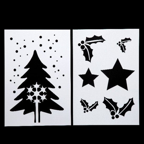 Pochoir de noel x 2 - 21x30cm decoration noel de Déco de Noël - Jardinerie Bordeaux et Libourne dans Déco de Noël Divers