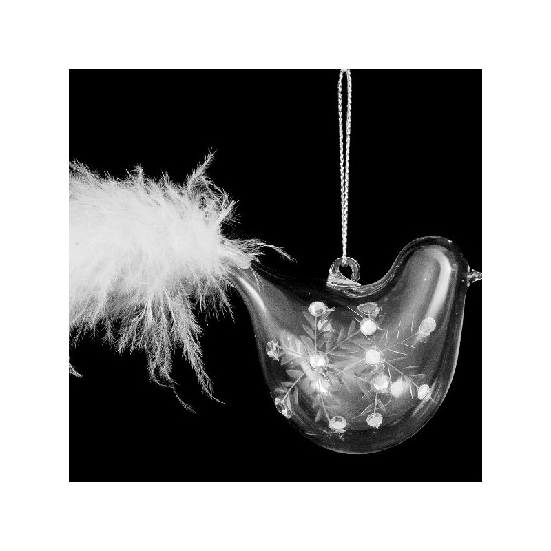 Oiseau argent+plume 7cm decoration noel de Déco de Noël - Jardinerie Bordeaux et Libourne dans 🎄Déco de sapin